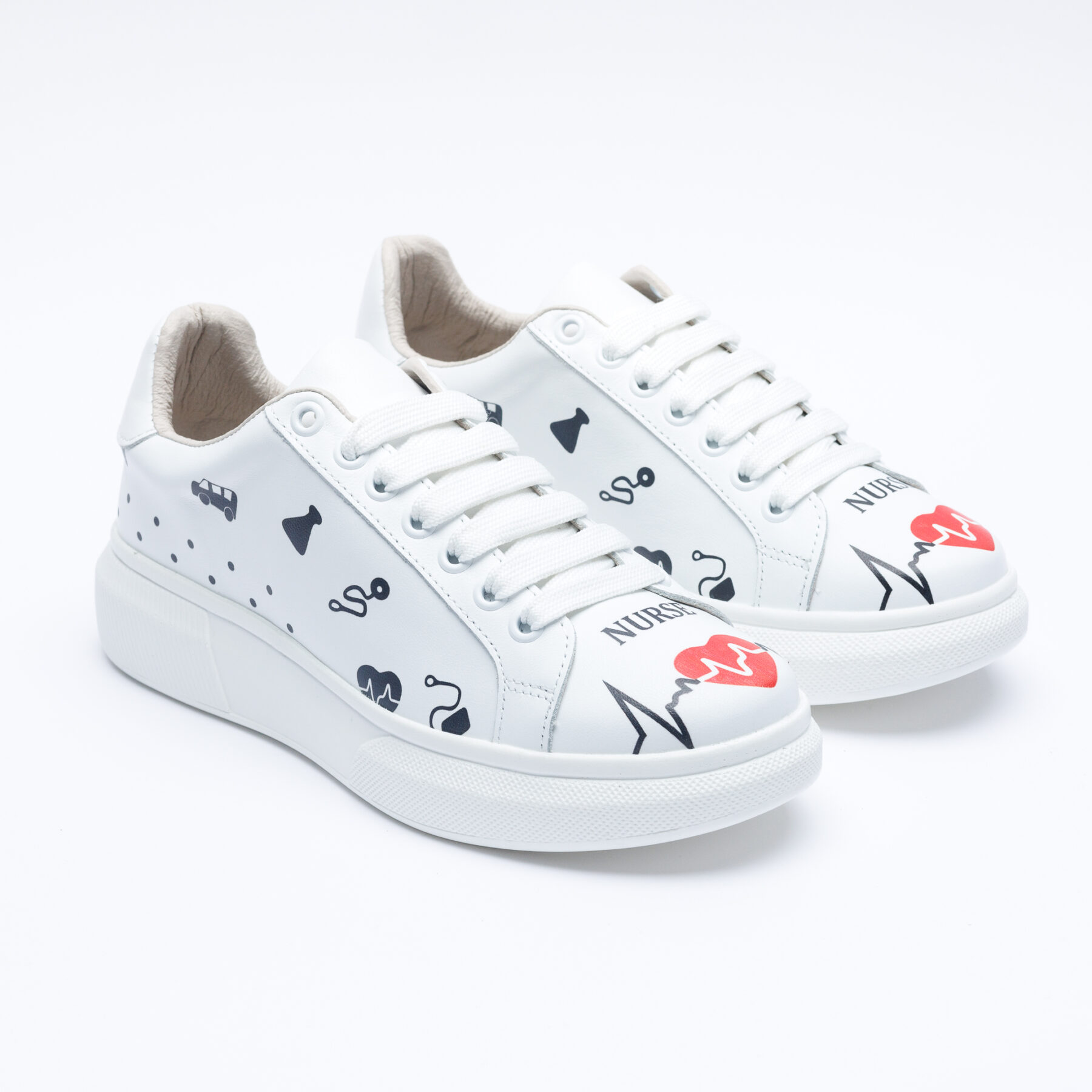 Zapatillas sanitarias blancas ultraligeras para trabajo